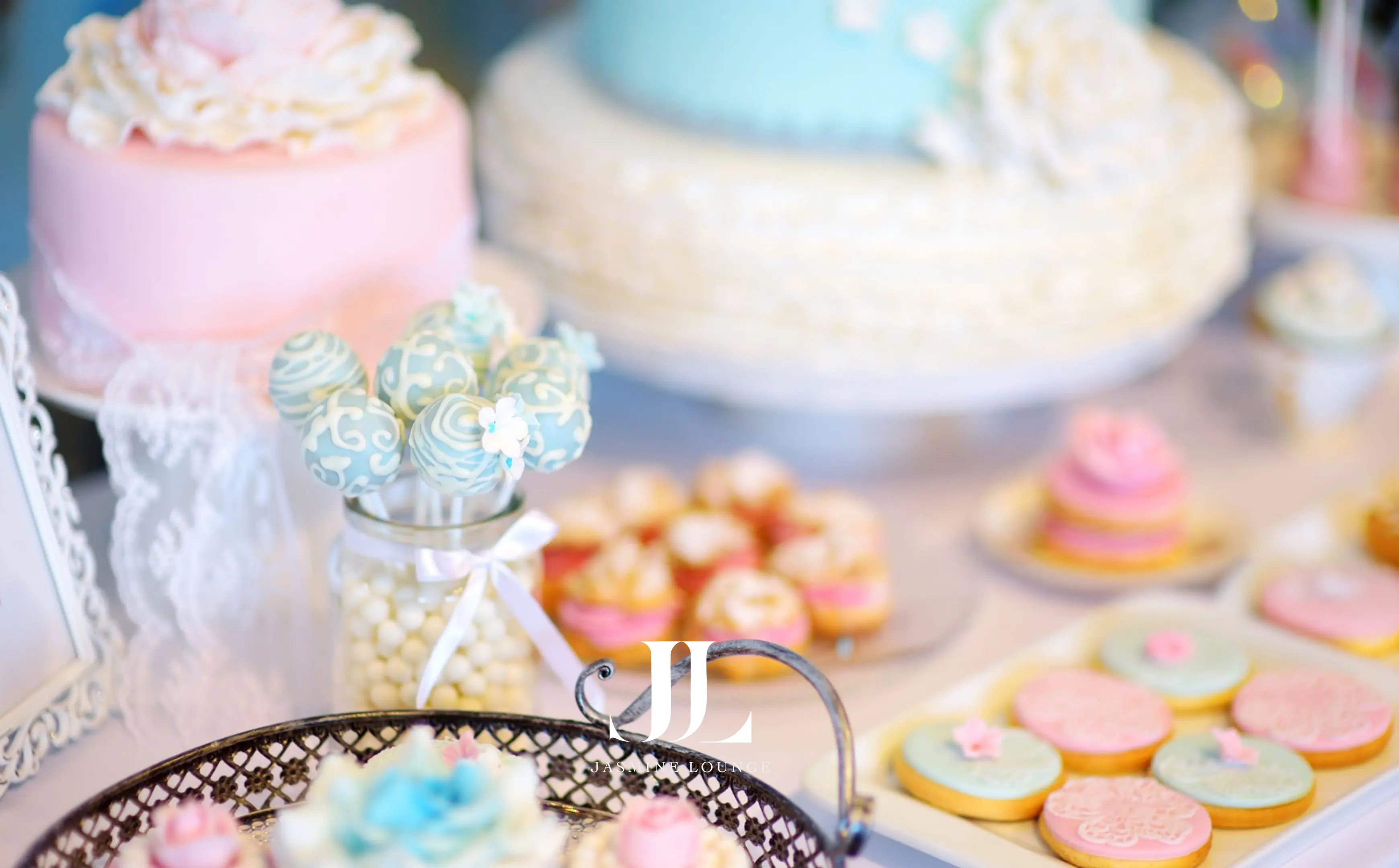 Baby shower backdrop at Jasmine Lounge