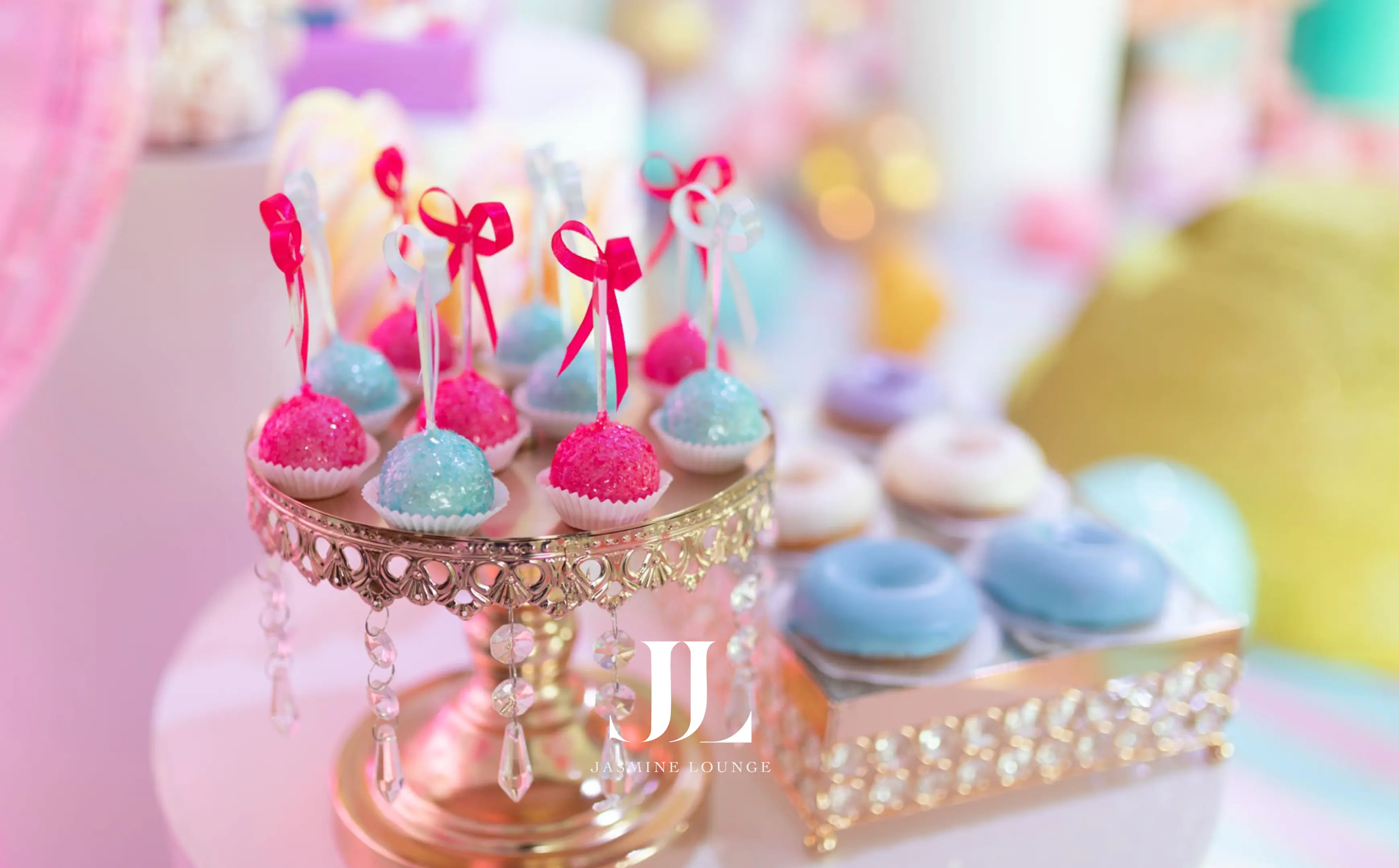 Elegant table setting for baby shower